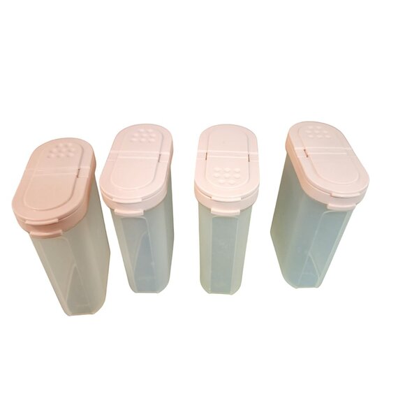 Tupperware Set Of 4 Spice Containers Large With Flip-Top Lids - Picture 2 of 2